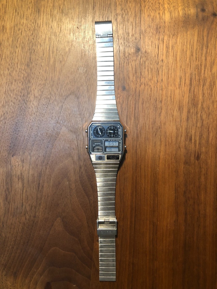 CITIZEN ANA-DIGI TEMP Analog & Digital Silver Black classic Made