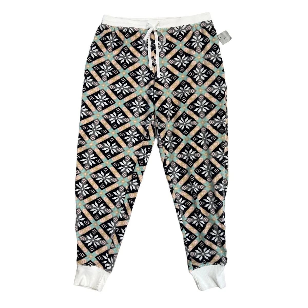 PJ Couture Pajama Pants Women M Medium Lounge Drawstring Tapered Soft Knit Loose