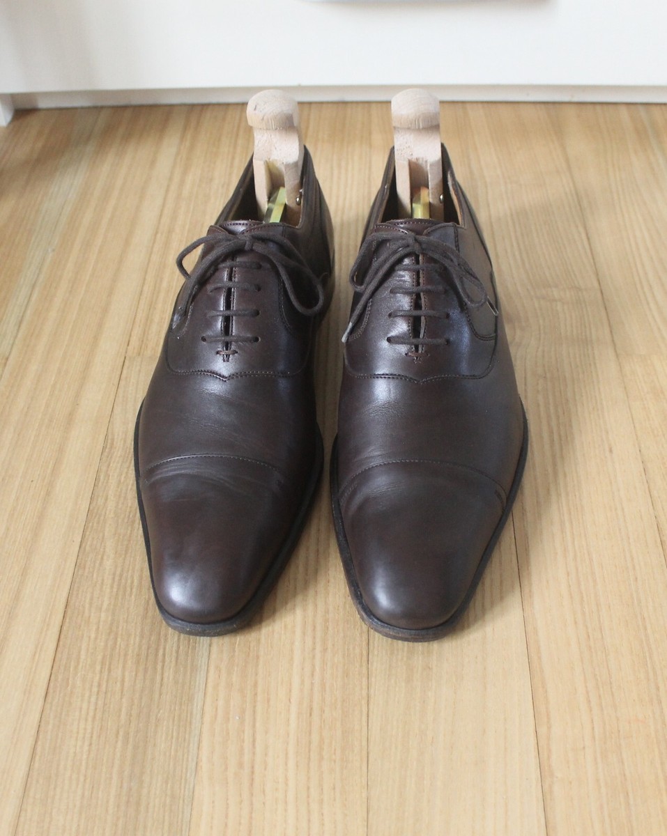 Gucci Lace Up Oxfords Brown Leather Shoes Men display picture 2