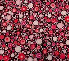 P&B Textiles Mindful Mandalas BTY Amy Diener Layered Polka Dot Pink Purple Black