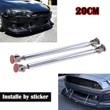 8" & 20cm Adjustable Front Bumper Lip Splitter Strut Rod Tie Support Bar Silver