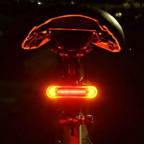 Bicycle Turn Signal Light USB Indicator LED Bike Rear Tail Laser Remote BU - Picture 5 of 12