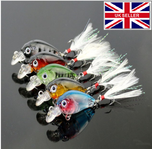 5x Micro small floating lures Fishing Crank Bait Hard Lure 4cm 4g - Picture 1 of 10