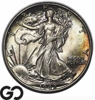 1942 Walking Liberty Half Dollar, Great Album Toner, Superb Gem BU++