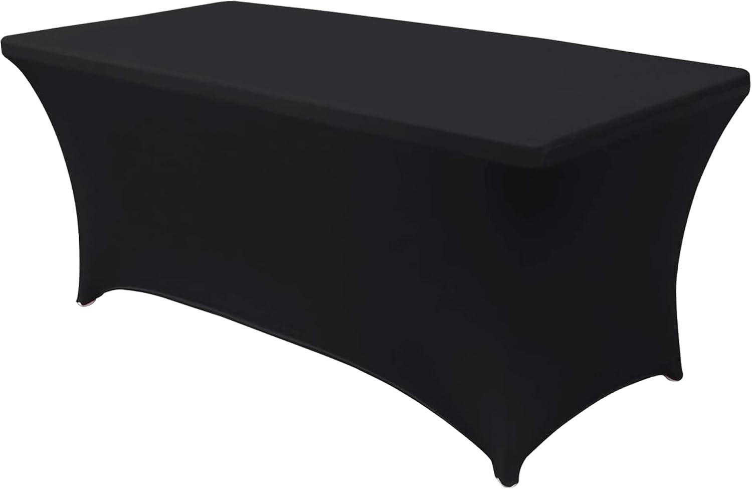 Time to Sparkle 6ft Stretch Spandex Table Cover - Black | Table Cover for Stand