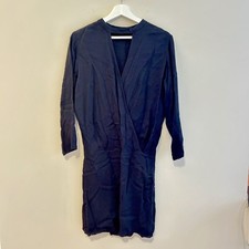 Ulla Johnson Dress Black Faux Wrap Mini Long Sleeve Classic Chic Minimalist 4