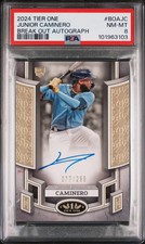 2024 Topps Tier One Break Out Autographs Junior Caminero #BOAJC /299 PSA 8 Auto