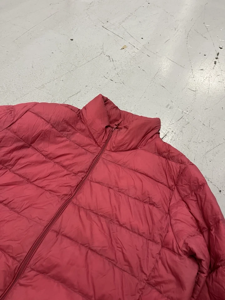 Uniqlo ультра легкий вниз куртки женщин большой пузырь пуховик Berry розовый полный молнии - Изображение 2 из 4
