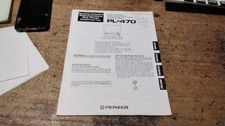 PIONEER / PL-470 piatto giradischi stereo manuale istruzioni per l'uso anni 80