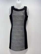 Calvin Klein Sleeveless Black And Gray Bodycon Knee Length Dress Women’s Size 8