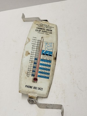 Farmer Union Co-op Supply Clarkson Nebraska Wind Chill Chart Thermometer