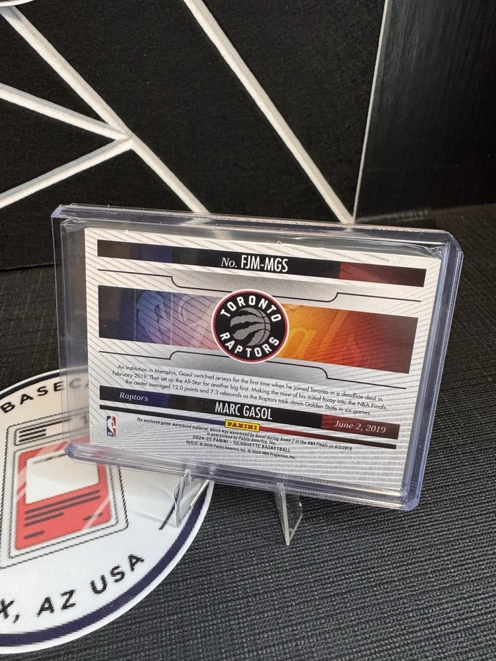 2024-25 Panini Silhouette Marc Gasol Jumbo Patch 2019 NBA Finals Game 2 Raptors - image 2 of 2