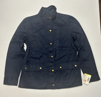 Laura Scott Women s Petite Size M Field Utility Jacket Brass Snap Cinch Waist