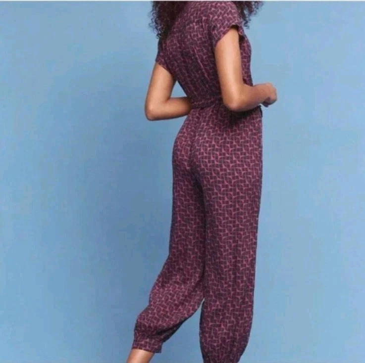 Mono Karsten Anthropologie Maeve para mujer talla grande recortado geométrico sin cinturón Foto 4 de 4