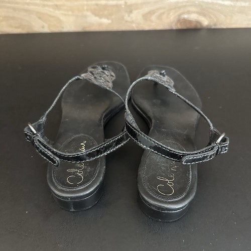 Cole Haan Black Patent Leather Infinity Knot Slingback Sandals Women’s 8.5 - Picture 3 of 7