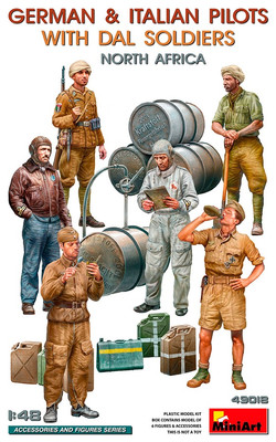 MiniArt 1/48 German and Italian Pilots w/DAL Soldiers, North Africa (6 figures)