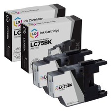 LD For Brother LC75 2pk HY Ink LC75BK Black MFC-J280W J425W J430W J435W