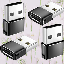 4 PACK USB to USB C Adapter Type-C Female to A Male OTG Converter Car Charger