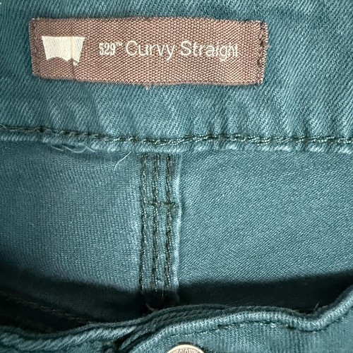 Levi's Womens 529 Curvy Straight Teal Green Jeans Size 16M W33 L32 Stretch - Picture 4 of 12