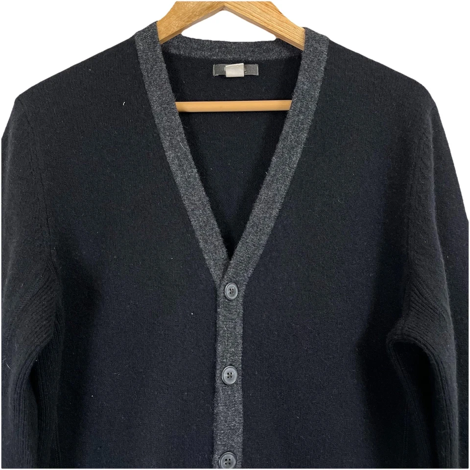 Vintage Express Men’s M Wool Cardigan Sweater Black Grandpa Core Preppy - Image 2 of 4