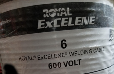 Southwire Royal Excelene #6 6awg Flexible Welding/Battery Cable 600V Black /25ft