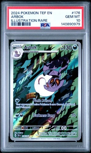 2024 POKEMON TEF EN-TEMPORAL FORCES ILLUSTRATION RARE #176 ARBOK PSA 10