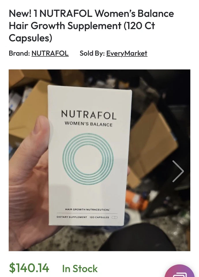 Suplemento dietético Nutrafol Balance crecimiento del cabello para mujer 120 cápsulas selladas Foto 3 de 3