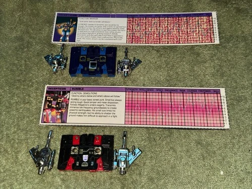 Hasbro TRANSFORMERS Vintage G1 Mini Cassette FRENZY and RUMBLE Lot Complete