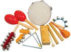Atlas Kids Percussion Pack, 10 Items+bag. Shakers, sticks, bells! From Hobgoblin