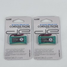 2X DeWorld BT 266342 300mAh 2.4V Cordless Phone Battery NEW