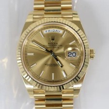 Rolex Day-Date 40mm 228238 President 18K Yellow Gold Champagne Stick Dial Watch