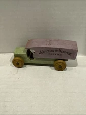 Vintage Strombecker Merchants Delivery Service- Purple & Green Wood Truck 1930s