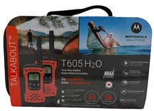 New Motorola Solutions T605 H2O Waterproof Two-Way 35 Miles Radio Orange 2-Pack