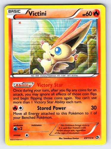 Victini 23/113 Legendary Treasures Holo Rare Pokemon TCG Tomokazu Komiya NM