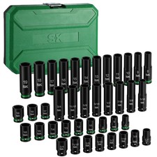Sk 38 Drive Impact Socket Set 40-piece Deep Shallow Sockets 38