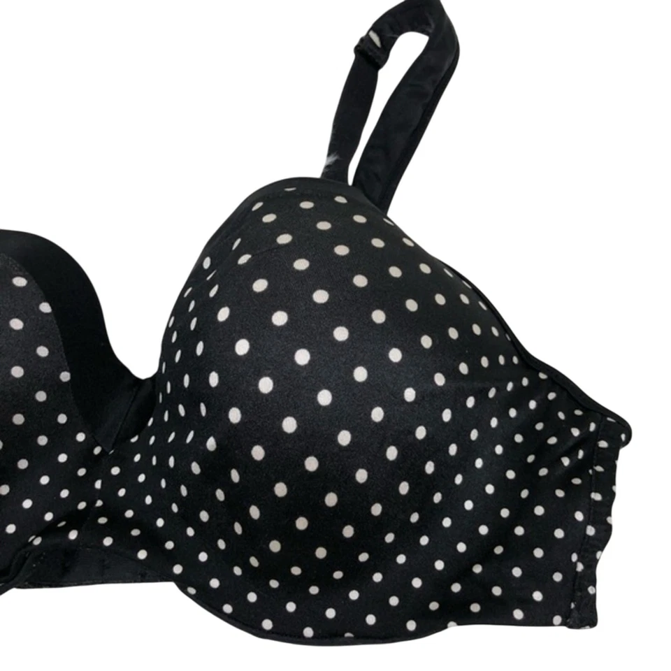 Sujetador Playtex Secrets Amazing Shape Balconette Talla 36C Negro Lunares Con Aros Foto 3 de 4