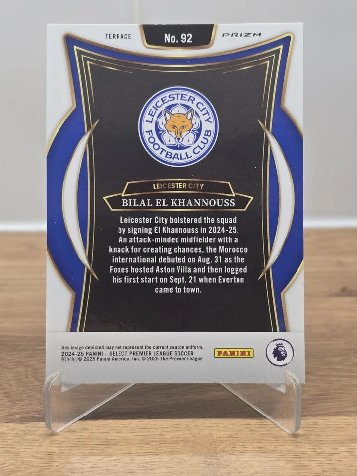 2024-25 Panini Select Premier League - Bilal El Khannouss RC Leicester City Red - Image 2 of 2