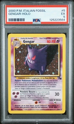 2000 POKEMON ITALIAN FOSSIL #5 GENGAR-HOLO PSA 5