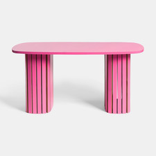 Coffee Table Wooden Ribbed Frame Small Centre Table Living Room Office