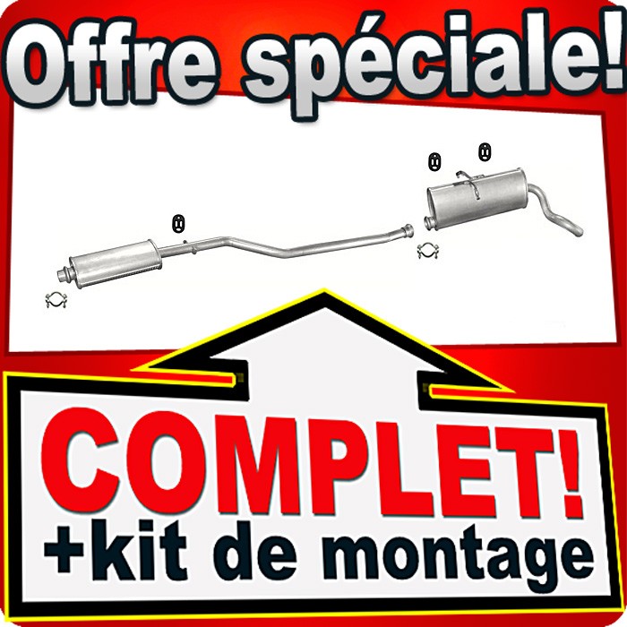 Silencieux d'Échappement pour Citroën Berlingo et Peugeot Partner 1.1 à 1.8 1996-2001