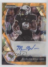 2021 Panini Prizm Draft Picks Orange Ice Marlon Williams #DPA-MWI Auto 0v0