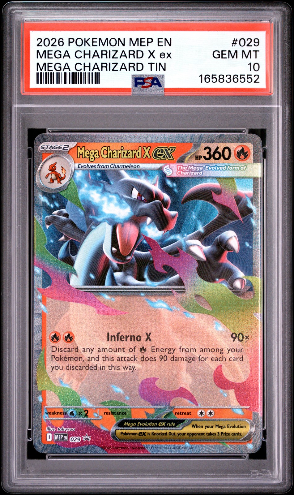 2026 POKEMON MEP EN-ME BLACK STAR PROMO #029 MEGA CHARIZARD X EX PSA 10