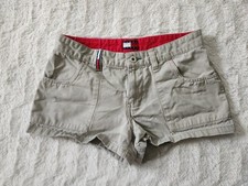 Tommy Hilfiger Short Shorts Block Logo Juniors Size 5 Light Beige Khaki Y2K