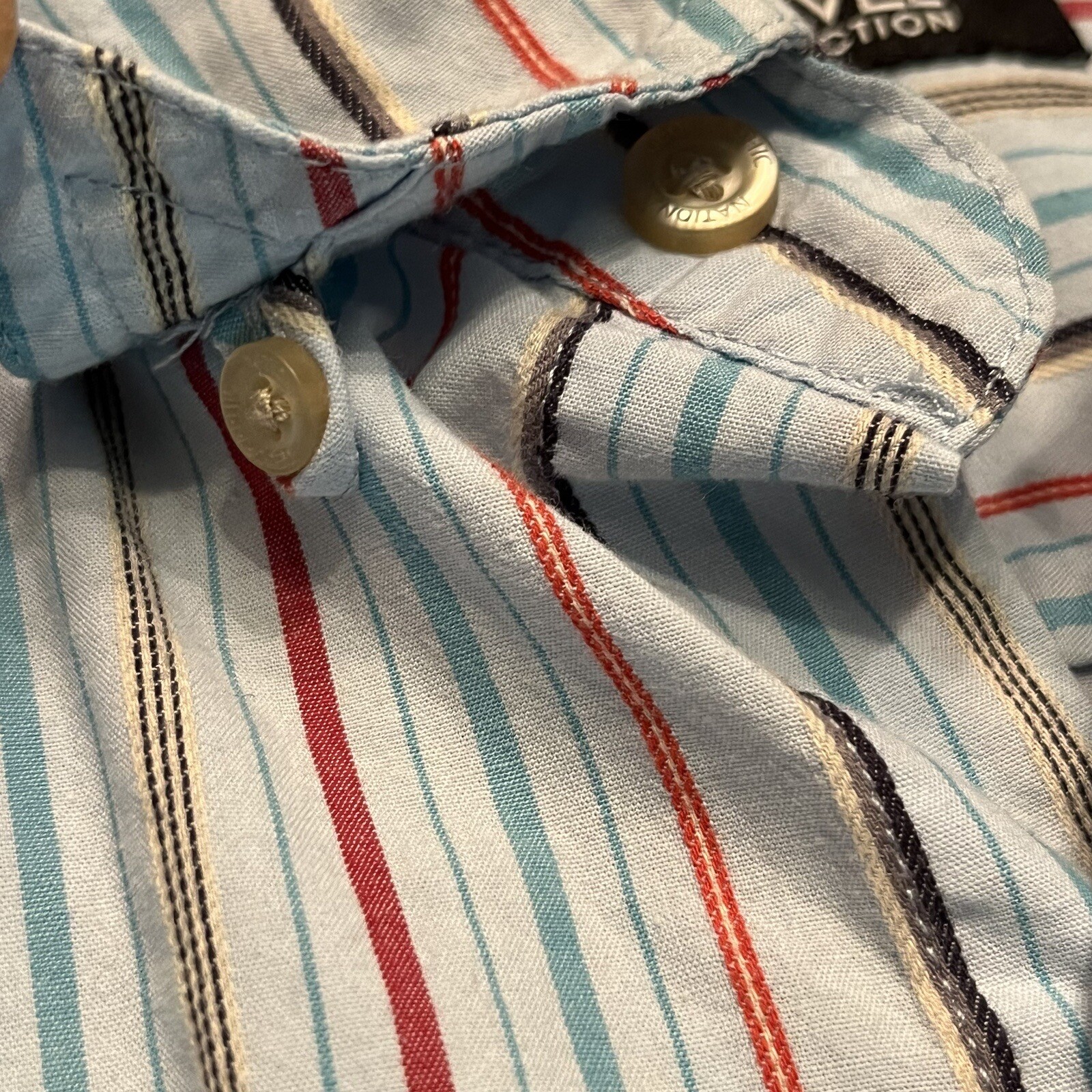 National Geographic Button Down Medium Striped Co… - image 15