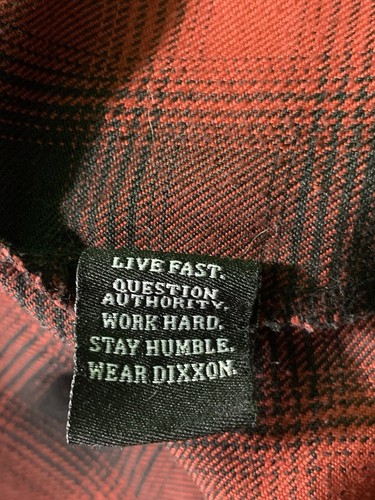 DIXXON FLANNEL COMPANY Camicia THE WATTs Uomo TAGLIA MEDIA Plaid Colore Rosso e Nero - Foto 12 di 19