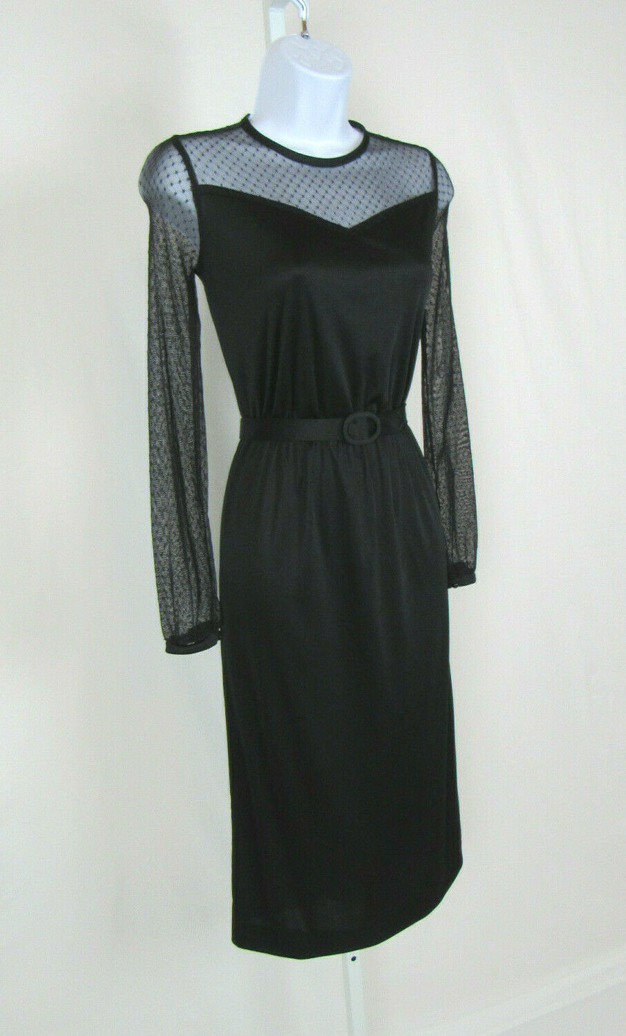 VTG 1960s SAKS FIFTH AVENUE BLACK COCKTAIL DRESS … - image 10