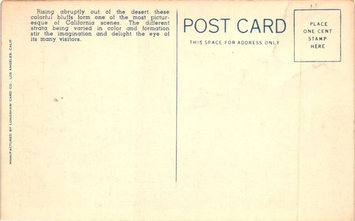Vintage Leinen Postkarte Kaktus in der Wüste am Red Rock Canyon Kalifornien 898 - Bild 2 von 2