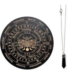Pendulum Board Dowsing Divination Wooden Pendulum Board Dowsing with Crystal ...