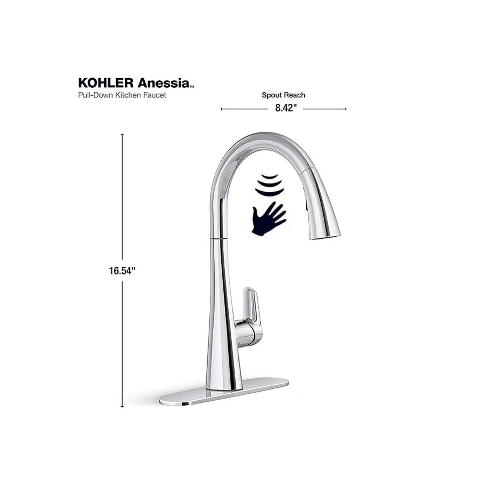 Kohler Anessia Touchless PullDown Kitchen Faucet Chrome MSRP 399 eBay