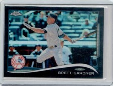 2014 TOPPS CHROME BLACK REFRACTOR #186 - BRETT GARDNER #ED 045/100